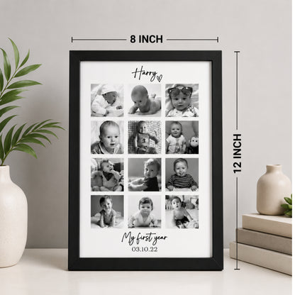 Personalized Baby First Year Photo Frame