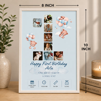 Personalized First Birthday Milestone Photo Frame