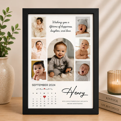 Personalized Baby Birthday Calendar Frame