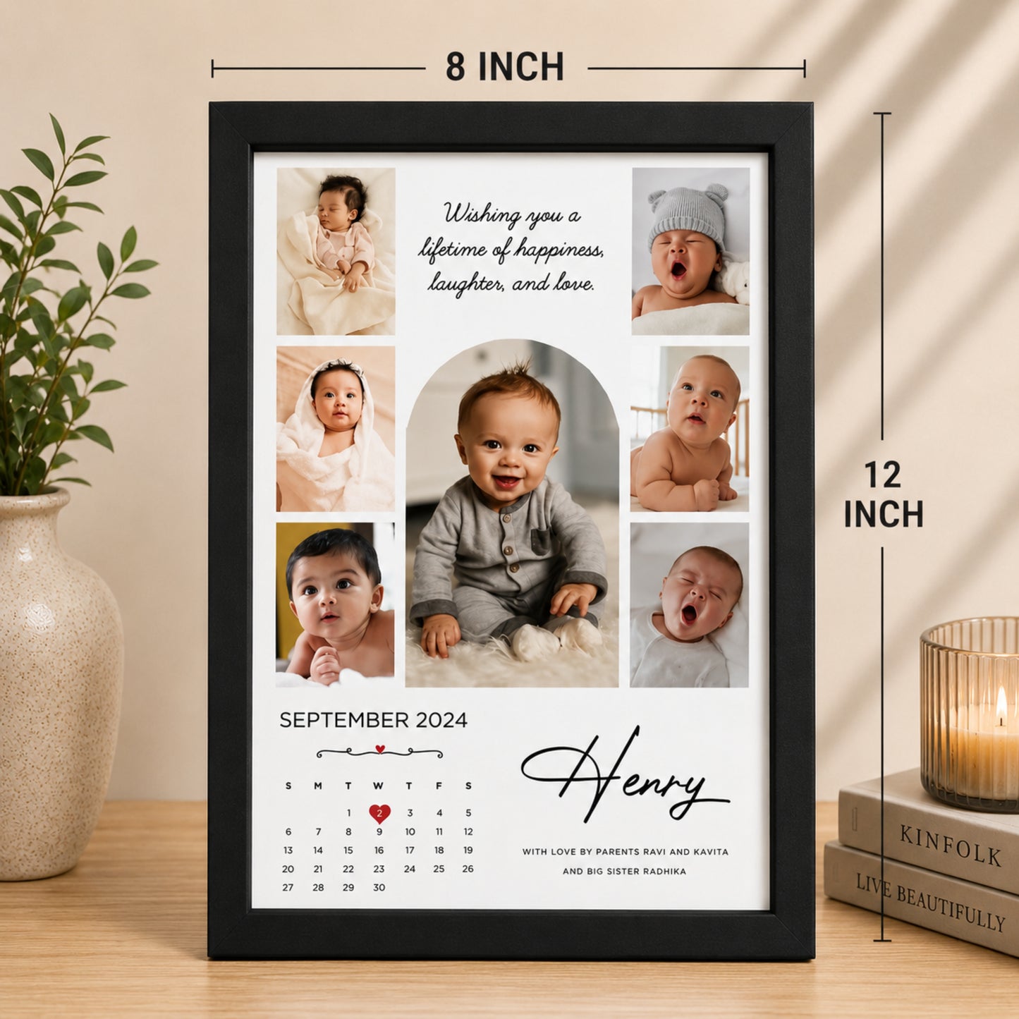 Personalized Baby Birthday Calendar Frame