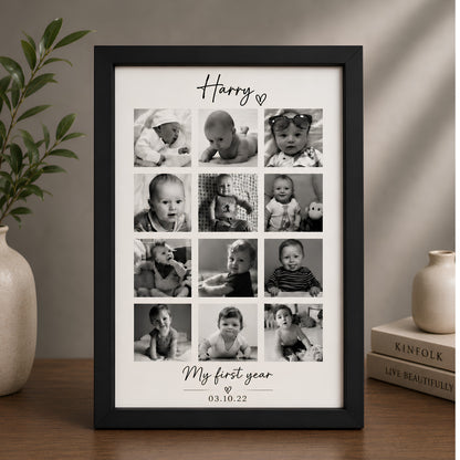 Personalized Baby First Year Photo Frame