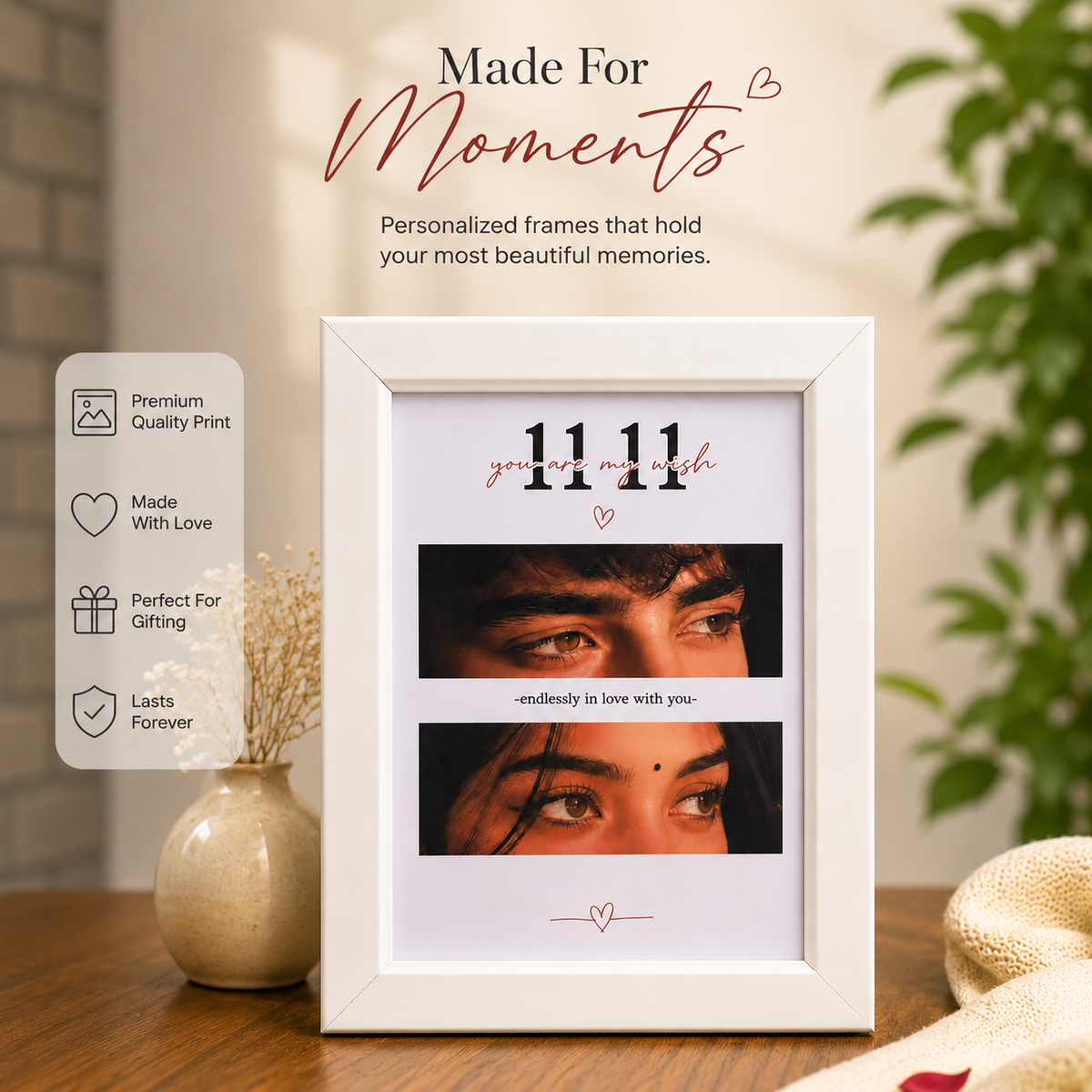 A5 Eye Photo Frame – Custom Couple Eye Portrait Frame